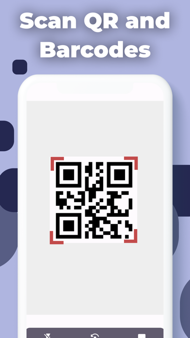 Screenshot illustrating: Scan QR Codes & Barcodes Fast